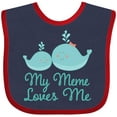 thumbnail image 3 of Inktastic My Meme Loves Me Whale Grandchild Boys or Girls Baby Bib, 3 of 4
