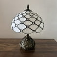 thumbnail image 6 of Tiffany Table Lamp White Stained Glass LED Bulb Included Dragonfly Base 10"W*10"D*14"H, 6 of 7