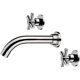 thumbnail image 2 of Grifo monomando para lavabo a pared latón cromado 2 mangueras 3 baños dontodent Kuyhfg Sin marca, 2 of 5