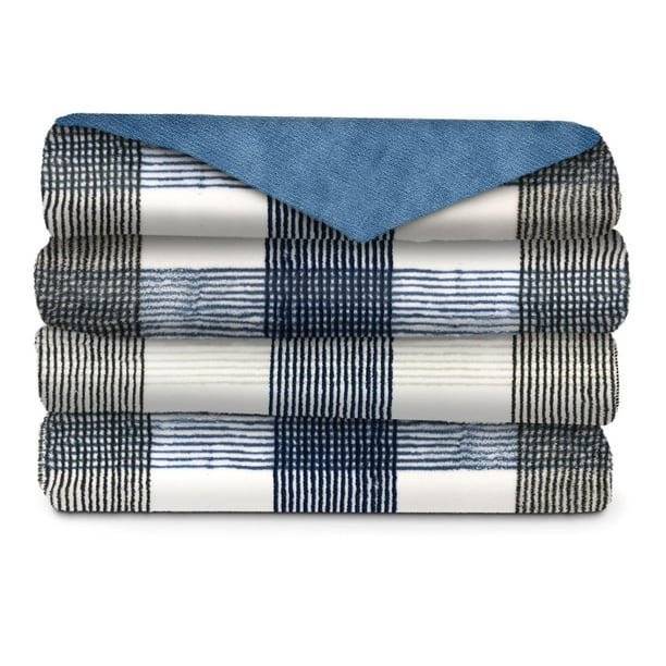 Sunbeam Microplush Comfy Toes Electric Heated Throw Blanket Foot Pocket