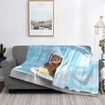 thumbnail image 6 of Throw Blanket for Couch - Funny Cat Taking a Bath Soft Comfy Lightweight Cozy Warm Throw Blanket, Fuzzy Plush Flannel Blanket & Throws for Sofa and Bed All Season, 6 of 8