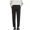 thumbnail image 1 of Pantalones largos de moda para hombre, casuales, de color sólido, con bolsillos y cintura elástica, pantalones de vestir, pantalones cortos para hombre., 1 of 4