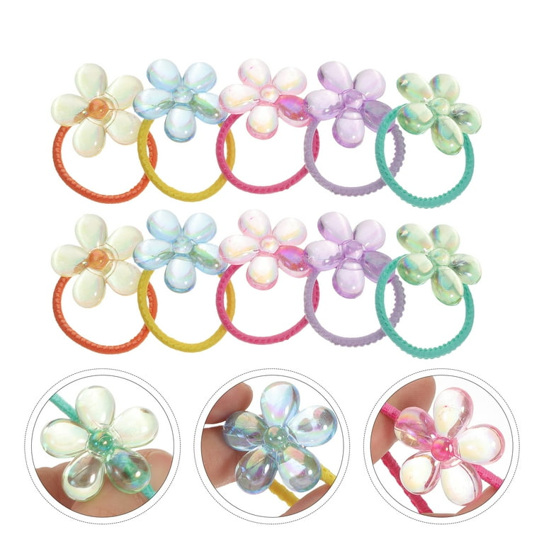 10pcs Flower Charm Hair Ring  Hair styles, Hair charms, Hair rings