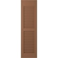 thumbnail image 6 of 18"W x 36"H Americraft Two Equal Louver Exterior Real Wood Shutters (Per Pair), Burnt Toffee, 6 of 10