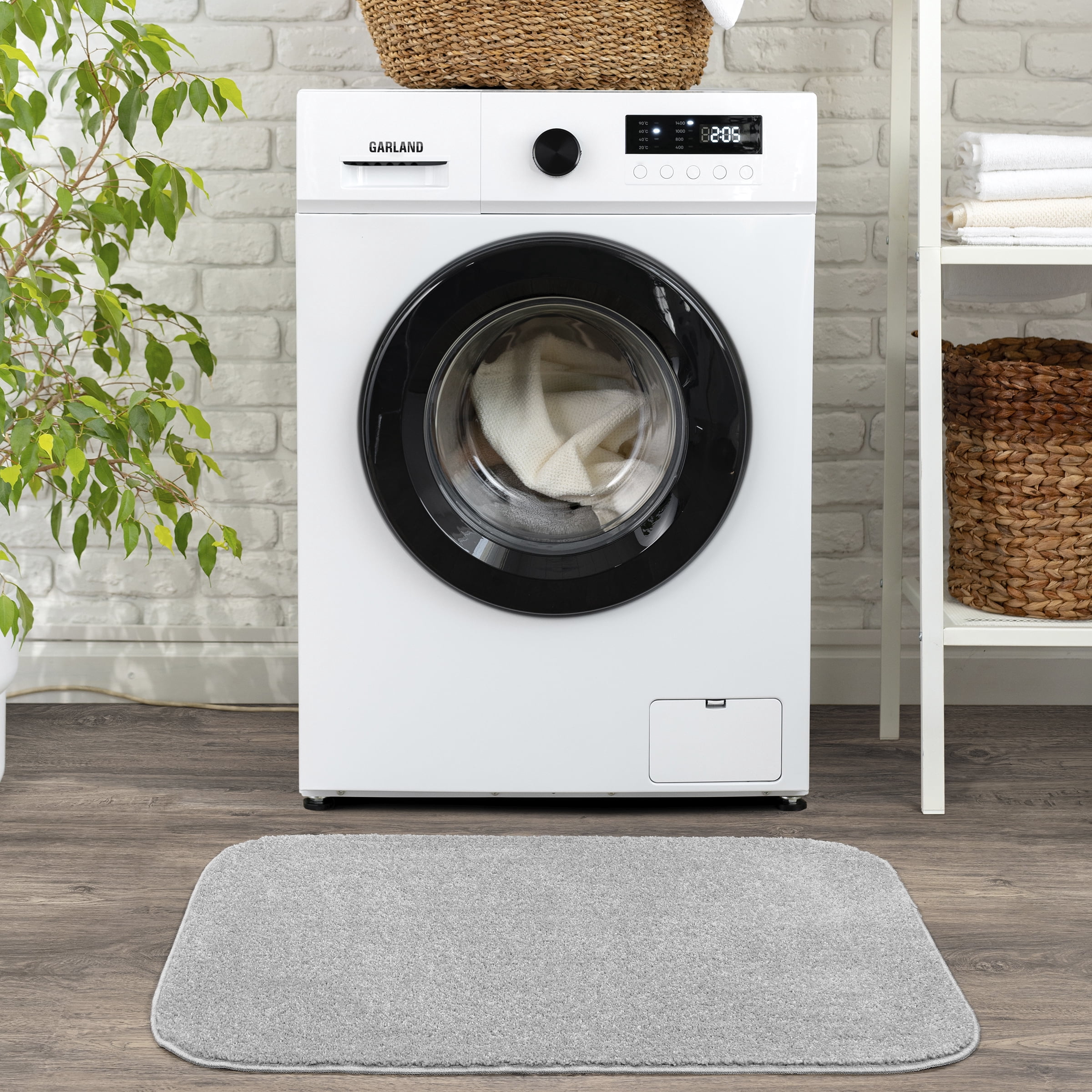 Garland Rug Gramercy Washable Polypropylene Silver Bath Rug, 24" x 40"