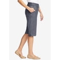 thumbnail image 3 of Woman Within Plus Size Pull-On Flex Elastic-Waist Stretch Denim Jeans Shorts, 3 of 6