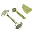 3pcs Jadestone Face Roller Portable Skin Lifting Firming Beauty Guasha Board Face Massage Roller