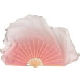 thumbnail image 5 of Chinese Classical Dance Fan Silk Gradient Double-Sided Pink Big Folding Fan Square Dance Yangko Practice Fan 10cm-40cm Extended, 5 of 6