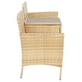thumbnail image 4 of SAFAVIEH Viora Outdoor Patio Loveseat, Natural/White, 4 of 15