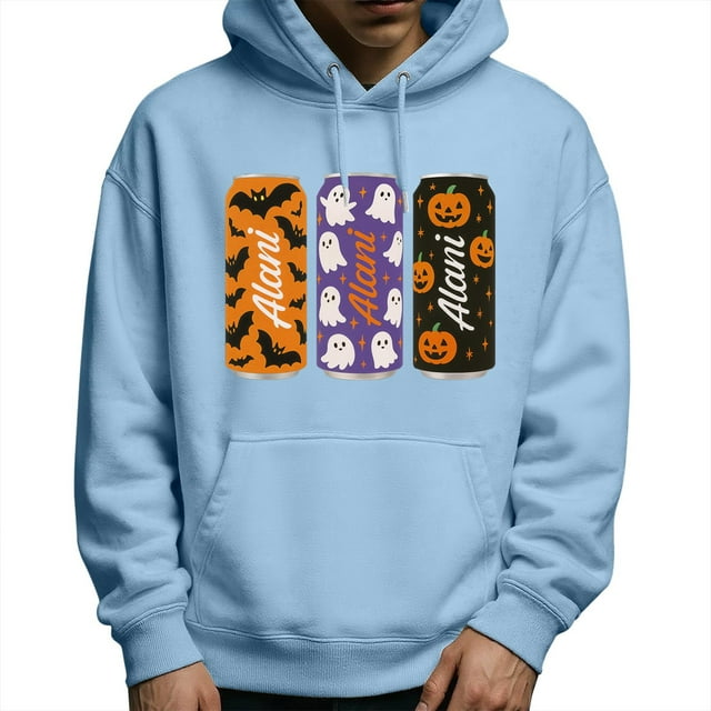 LUOGENLI Chandails à Capuche pour Hommes Graphiques Course Halloween Chandail à Capuche Graphique Chandail à Manches Longues à Enfiler avec Imprimé Décontracté Confortable Veste Douce pour Automne Hiver Chandails à Capuche pour Hommes Graphiques Anime Bleu2 Taille P