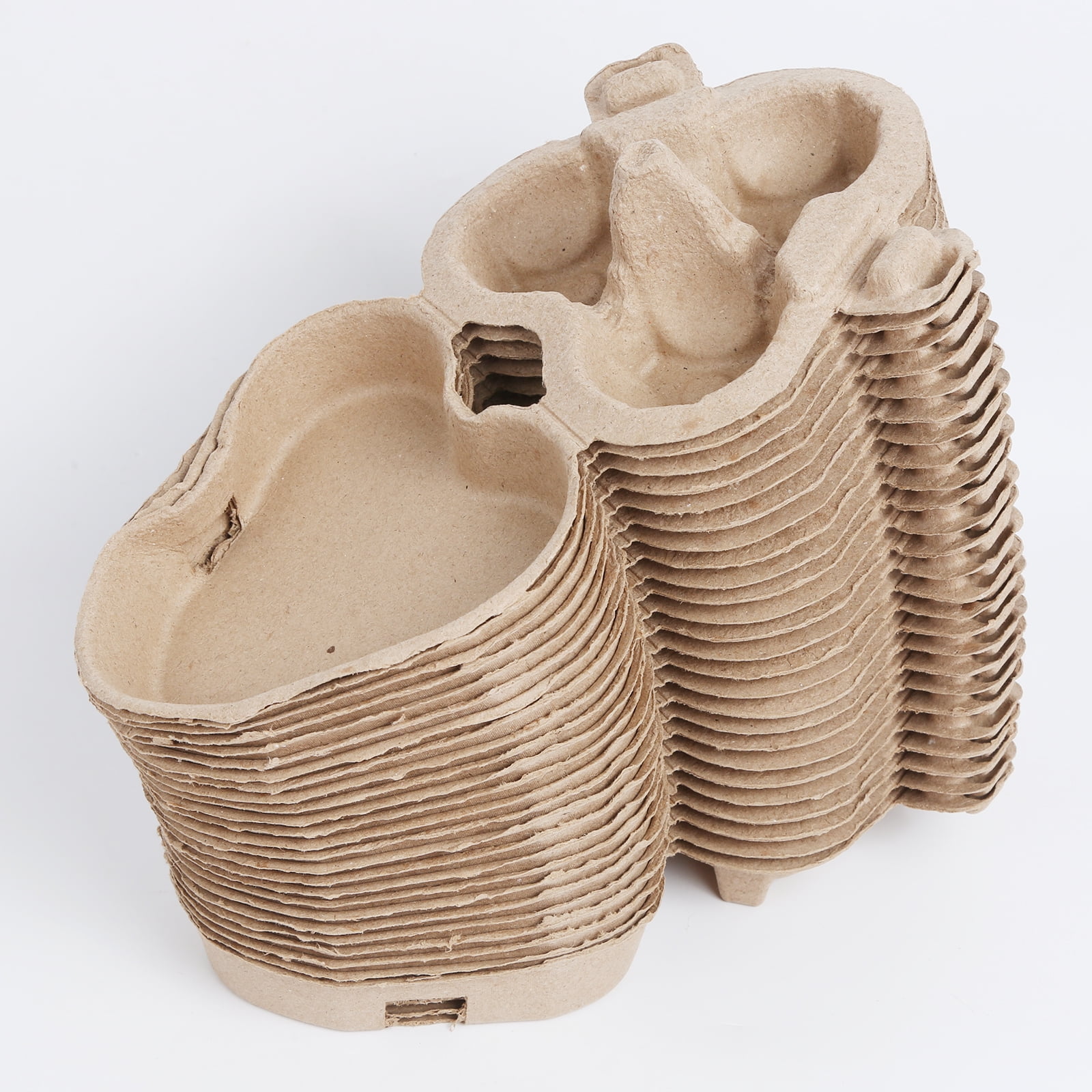 Strafriture 100Pcs Paper Pulp Egg Cartons Bulk, Heart Shape Egg Box Bulk for 3, Case Holder Containers with Jute Rope for Home Kitchen Baking Storage,Brown