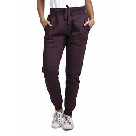 Unisex Active Wear Premium Jogger Fleece Sweatpants Wine Heather(Maroon)