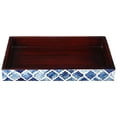 thumbnail image 2 of Handicrafts Home 10"x6" Vanity Tray for Bathroom Countertop, Moroccan Bone Inlay Decorative Organizer Tray for Perfume, Jewelry, Cosmetics & Dresser Decor, Rectangular Catchall Tray, Blue White, 2 of 3