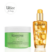 Kérastase Fusio Scrub Apaisant Soothing Scalp Scrub and Elixir Ultime L'Huile Legere Oil Mist (250 ml/100 ml)