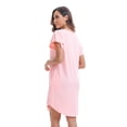 thumbnail image 3 of FEREMO Women Plus Size Nightgowns 2pc Short Sleeve Sleepwear Comfy Loose Sleepshirt with Pockets, 3 of 6