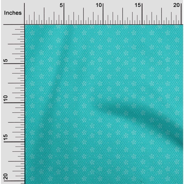 oneOone Polyester Lycra Fabric Honeycomb & Dotted Floral Block Decor Fabric Printed BTY 56 Inch Wide