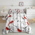 thumbnail image 1 of Erosebridal Cardinal Bird Bedding Toddler Comforter Set, Botanical Birch Down Comforter, Animal Theme Decor, 1 of 6