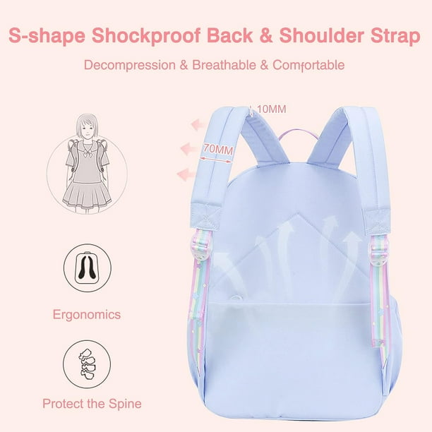 Mochilas escolares para ninos Azul y morado Mochilas escolares para ninas Mochilas escolares para ninos Mochilas escolares para estudiantes Mochilas escolares para viajes al aire libre Poliester imper...