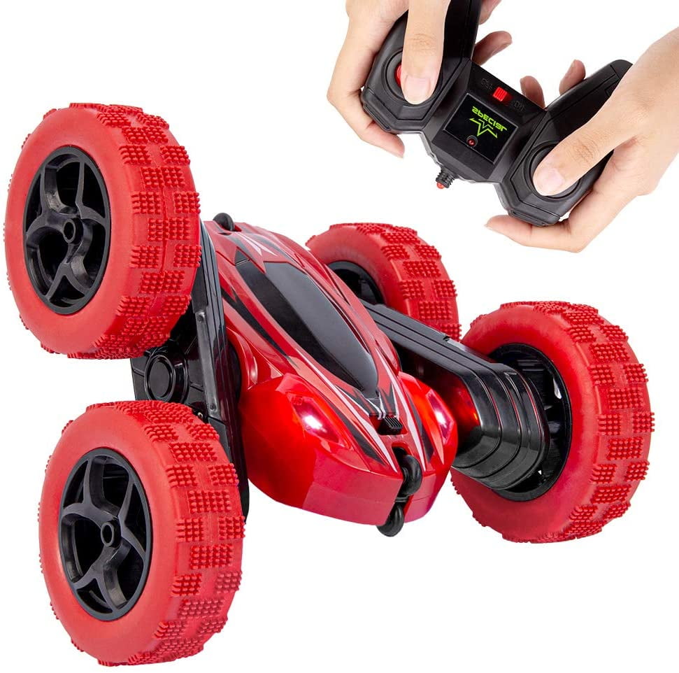 2 Li-ion Rechargeable Batteries Stunt Remote Control Car for Kids Double Sided 