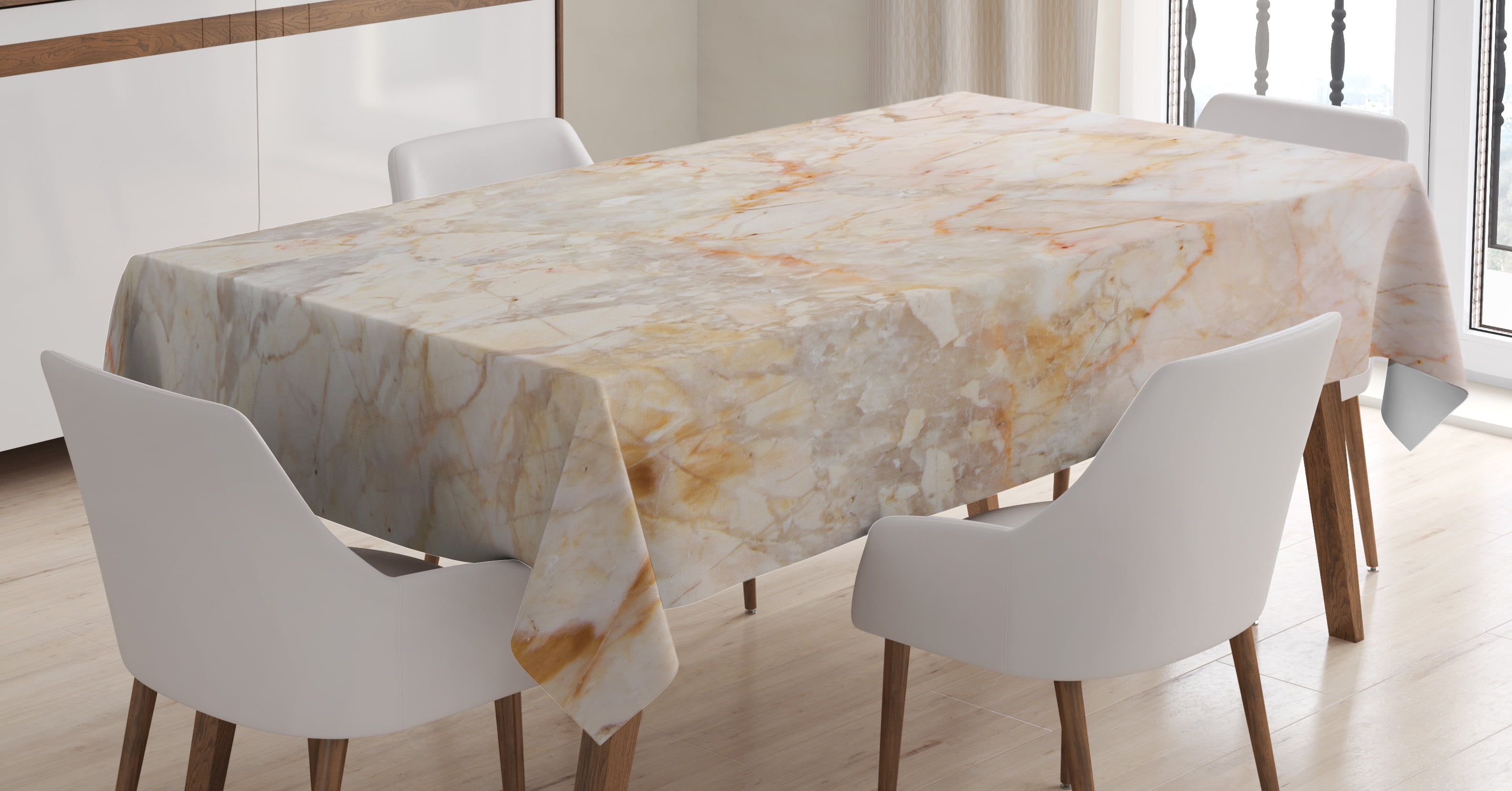 Marble Tablecloth, Mine Pattern Design Natural Fractures Realistic Stained Surface Art Print