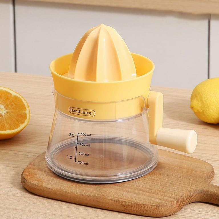 2 In 1 Hand Lemon Citrus Juicer Machines Manual Lemon Lime Citrus Orange Juice Squeezer Portable Slow Fruit Press Juicer Extractor with Ergonomic