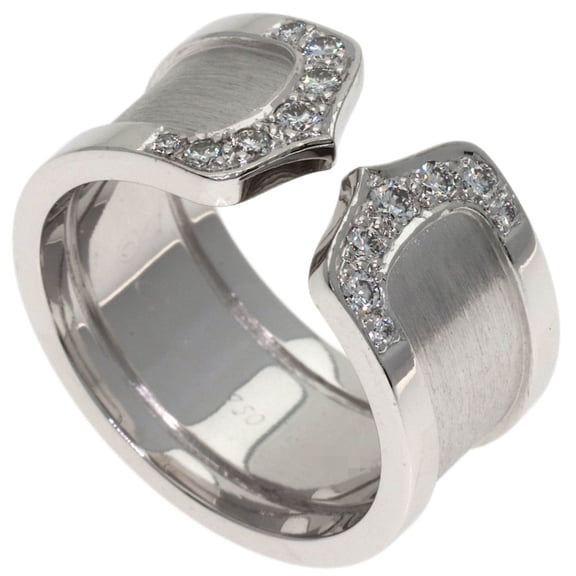Pre-Owned Cartier 2C Ring LM Diamond #52 Ring, 18K White Gold, Women's CARTIER