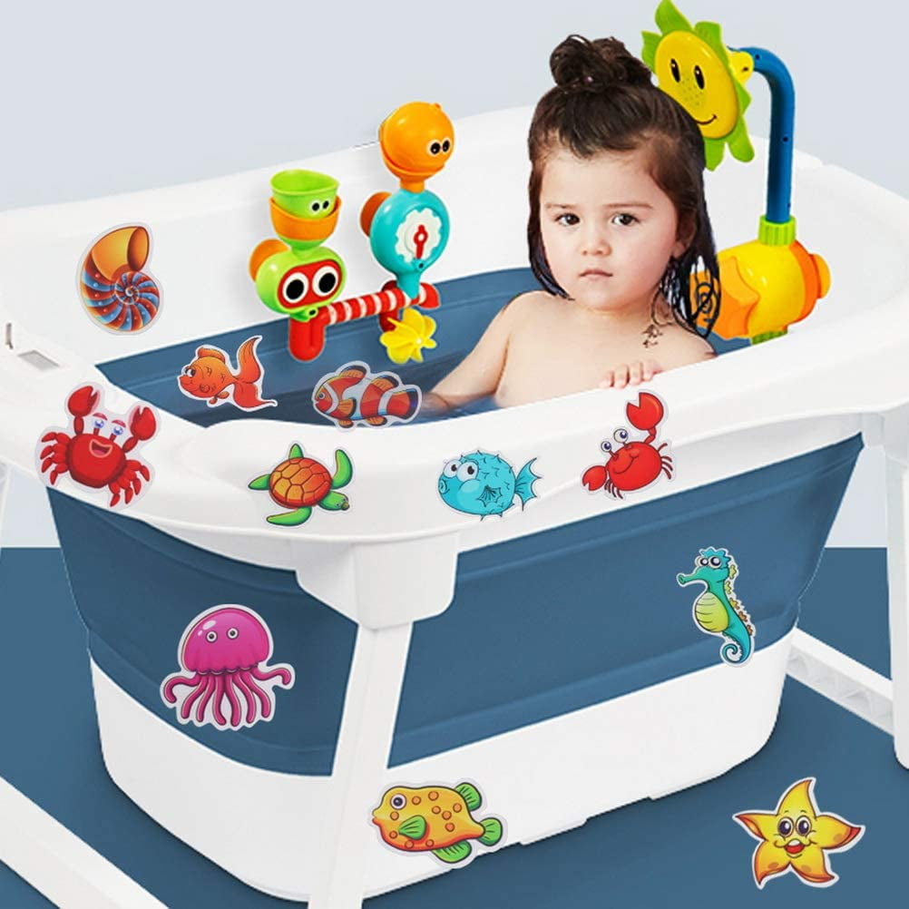 Amerteer Non Slip Bathtub Stickers 20 Large Sea Adhesive Kids Anti Slip Decal Threads for Shower and Bath Tub Each Design About 4.5 x 3.5 Walmart
