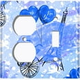 thumbnail image 4 of Metal Light Switch Plate Cover Romantic Paris Eiffel Tower Letter Bicycle Blue PRS017, 4 of 13