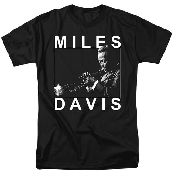 Miles Davis Monochrome Adult 18/1 T-Shirt Black
