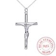 thumbnail image 2 of Sterling Silver Jesus Cross Crucifix Pendant Necklace Jewelry J-SS-117, 2 of 4