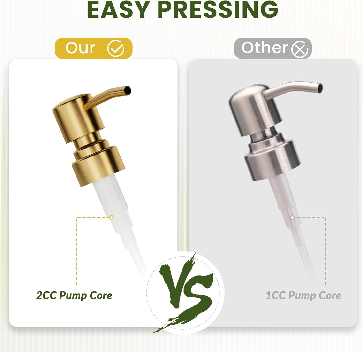 Soap Dispenser, 2 Pack Glass Soap Dispenser with Pump Stainless Steel, 17OZ Clear Gold Hand Soap Dispensers for Bathroom and Kitchen