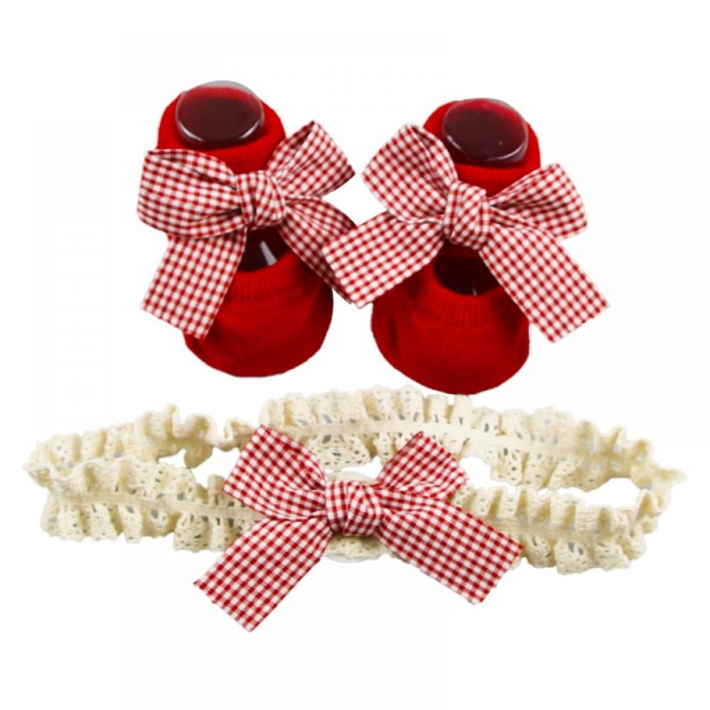 Girls Red Cable Knit Short Ankle Socks Satin Ribbon Bow Baby Cute Valentines XOX 