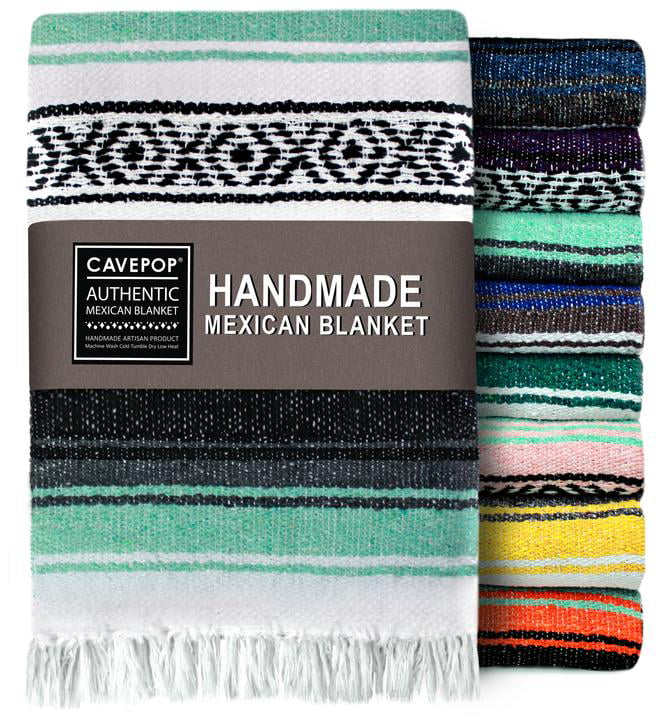 #11 Hot Blue Mexican Falsa Blanket Beach Picnic Yoga Mat Bed Throw Mexico Cover 