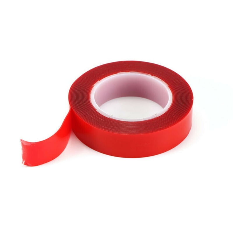 Two Packs of 12mm Width Permanent Red Double Sided Sticky Tape 5m Adhesive Roll 