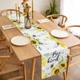 thumbnail image 3 of Sunflower Floral Table Runner 90 Inches Long Farmhouse Dress Scarves, Farmhouse Pastoral Daisy Bees Botanical Dining Tablerunner for Coffee Table/Kitchen Island/Party Décor, 13" x 90", 3 of 8