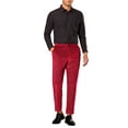 thumbnail image 2 of INSPIRE CHIC Glitter Velvet Pants for Men's Zipper Button Party Straight Leg Shiny Velour Trousers 28 Red, 2 of 5