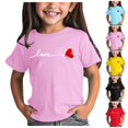 thumbnail image 6 of Tkrady Toddler Girls Shirts Valentine's Day New Round Neck Short Sleeve Cute Shirts Tops, Sizes 1-12 Years, 6 of 6