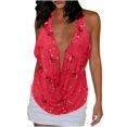 thumbnail image 3 of VKOYWKM Women Sequin Tank Tops Women Halter Backless Tank Tops Cowl Neck Summer Going Out Shirts Trendy Evening Party Top, 3 of 7