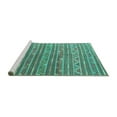 thumbnail image 2 of Ahgly Company Machine Washable Indoor Square Southwestern Turquoise Blue Country Area Rugs, 3' Square, 2 of 4