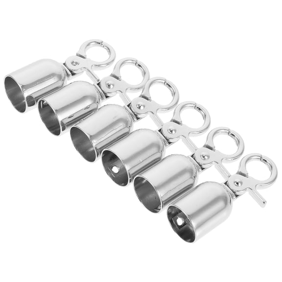 BESTYASH 6-Pack Zinc Alloy Rope End Caps with Stanchion Barrier Hooks and Carabiner Clips for Outdoor Safety