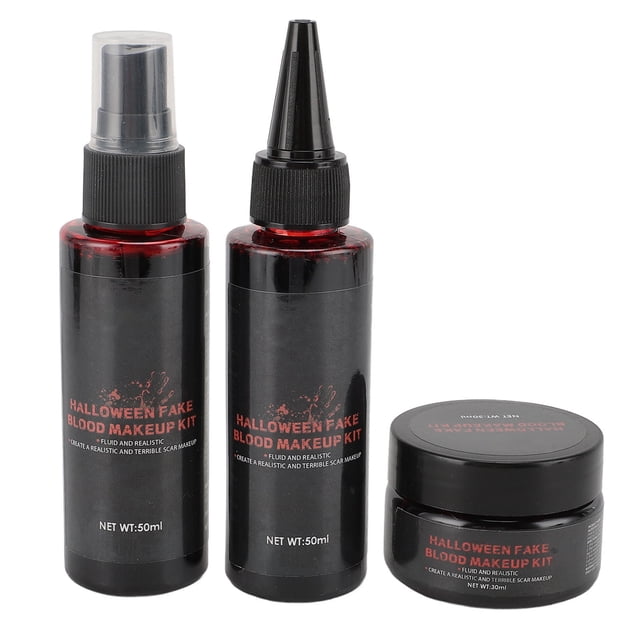 Festival prosthetic Blood Makeup Set, Festival prosthetic Blood Makeup Kit Realistic prosthetic Blood Spray prosthetic Blood Cream for Dress Up for All Skin Types