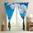thumbnail image 4 of Horse Blackout Curtains White Brown Galloping Curtains & Drapes, Rustic Farmhouse Curtains Farm Animals Black Out Curtains, Blue Sky Butterfly Window Drapes Western Cowboys Cowgirls Room Decor, 4 of 5