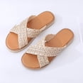 thumbnail image 4 of Pantuflas de fondo plano para mujer tejidas informales de tendencia cómoda de nuevo estilo de verano Wmkox8yii hj789, 4 of 9