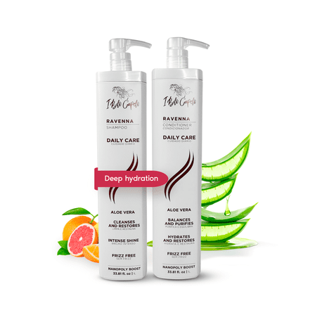I Belli Capelli Ravenna Aloe Vera Shampoo & Conditioner Set – Sulfate & Paraben-Free, Deep Moisture, Breakage Reduction for Dry, Damaged & All Hair Types, 2×1L (33.8 fl oz each)