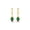 Rose, variant on Pure Elegance 14K White Gold Over Silver Round Cut Green Emerald Birthstone Unique Design Dangle Earrings for Women