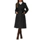 thumbnail image 2 of Abrigo de trench de ante sintético INSPIRE CHIC para mujer, con solapa, de doble botonadura, con cinturón y mangas largas, talla XL, color negro, 2 of 6