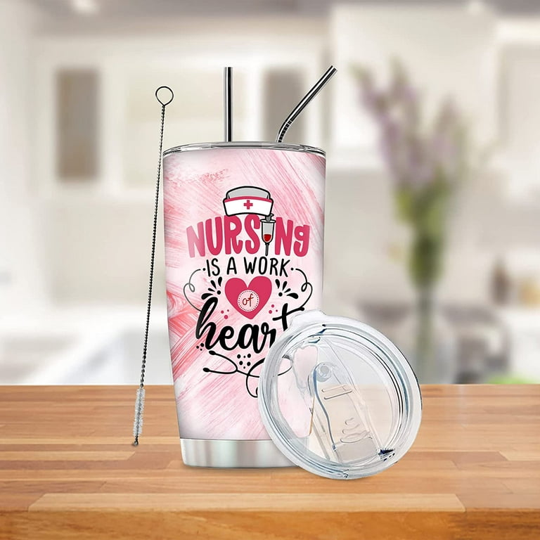 Nurse Tumbler with Straw - Gift for Nurse - Personalized Cup for Nurse