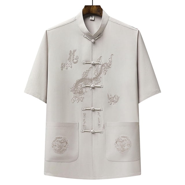 pstuiky camisetas de hombre, Camisa informal de manga corta, cuello alto, lisa y cómoda para hombre camisetas de hombre xxl