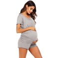 thumbnail image 2 of Ekouaer Maternity Pajama Set Postpartum Pjs Delivery Loungewear Maternity Tops Breastfeeding Shirts for Womens Nursing Sleepwear Nursing Pjs, 2 of 6