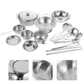 thumbnail image 3 of Juego de utensilios de cocina y cubiertos de acero inoxidable para niños, juguete de cocina, 1 Juego, 3 of 4